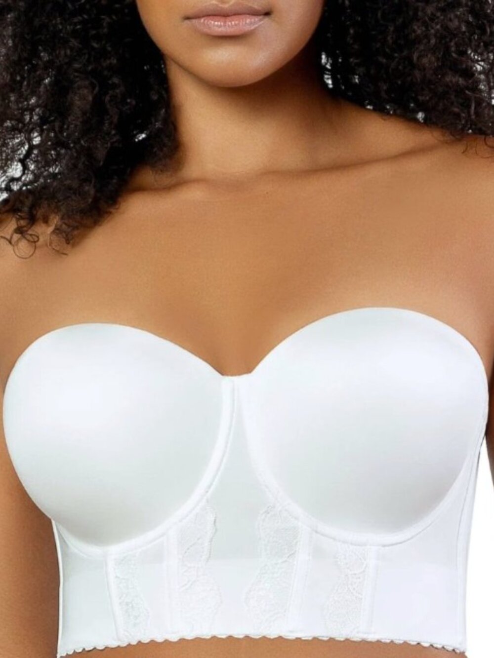 Parfait NWT Elissa Full Bust Longline Strapless Bra, Pearl White - Size 36C